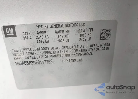 2014 Cadillac Ats Luxury из США, поврежденный, VIN 1G6AB5R35E0117768